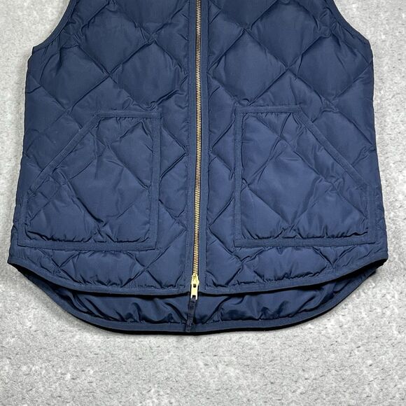 J Crew Vest Womens Small Blue Excursion Puffer Jacket Full Zip Quilted Down - Picture 4 of 11
